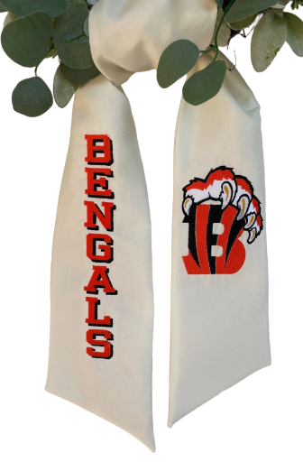 Cincinnati Bengals Wreath Sash, Game Day Door Decoration