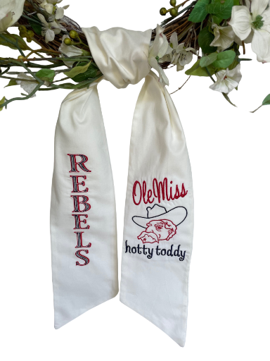 Wreath Sash Ole Miss, Rebels of Ole Miss wreath sash, The Grove, Hotty Toddy