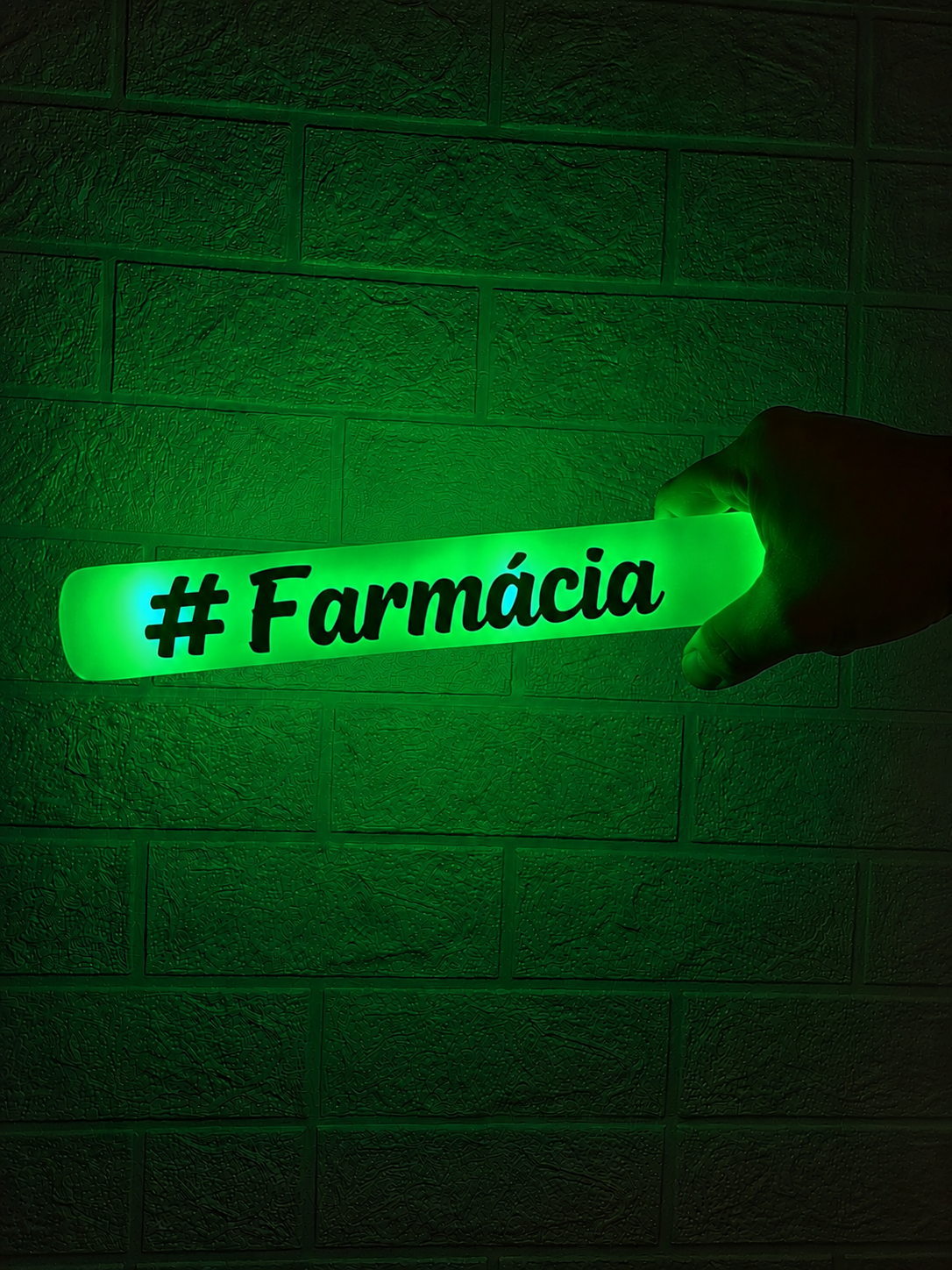 Bastão de Led Verde Espuma com Nome 🟢