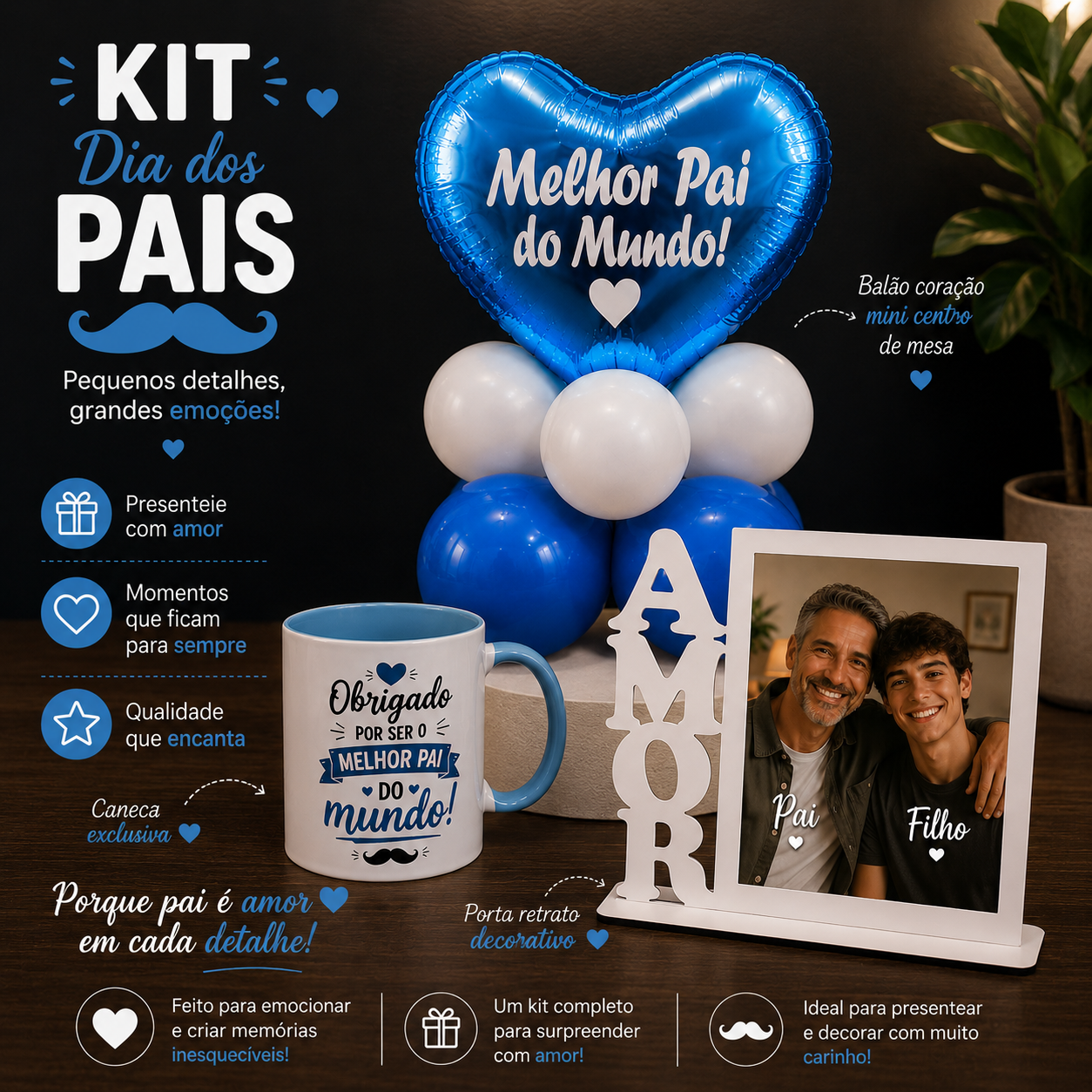 Kit Presente Dia dos Pais – Melhor Pai do Mundo