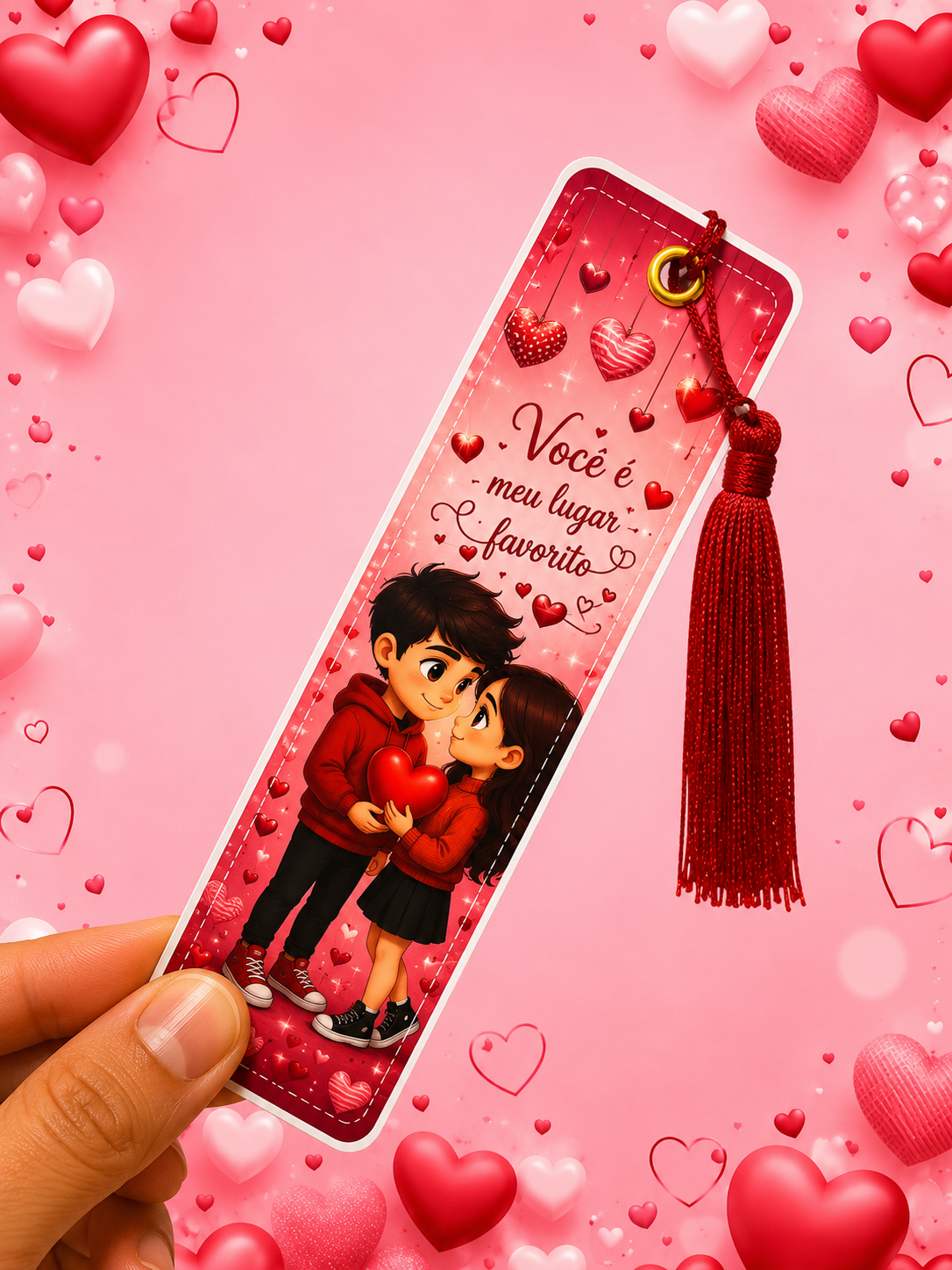 Marca Página Personalizado Frente e Verso com Tassel