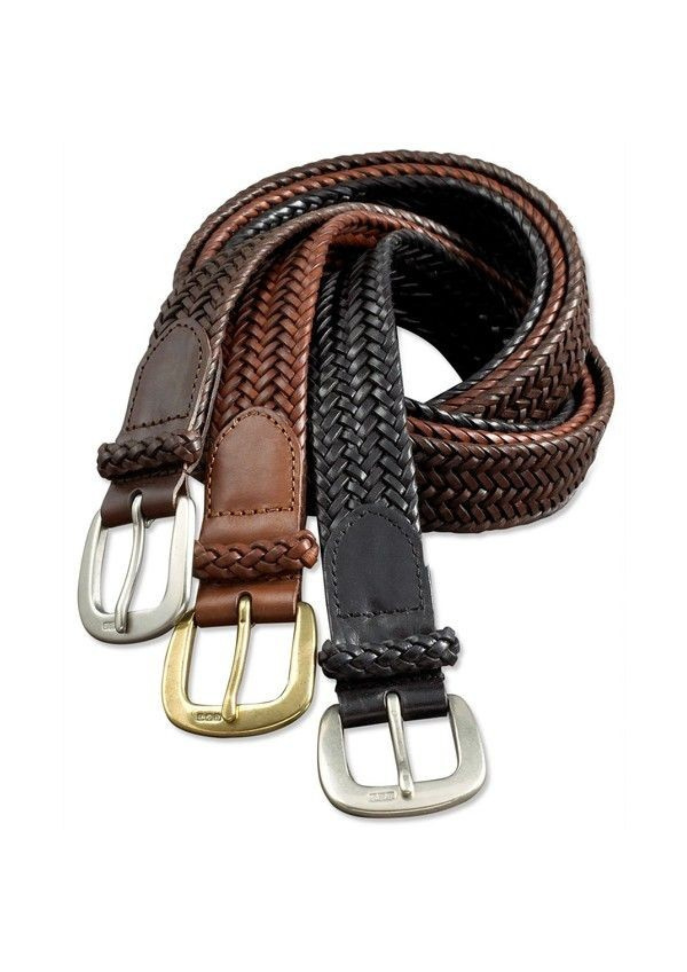 Braided Leather Belt Set