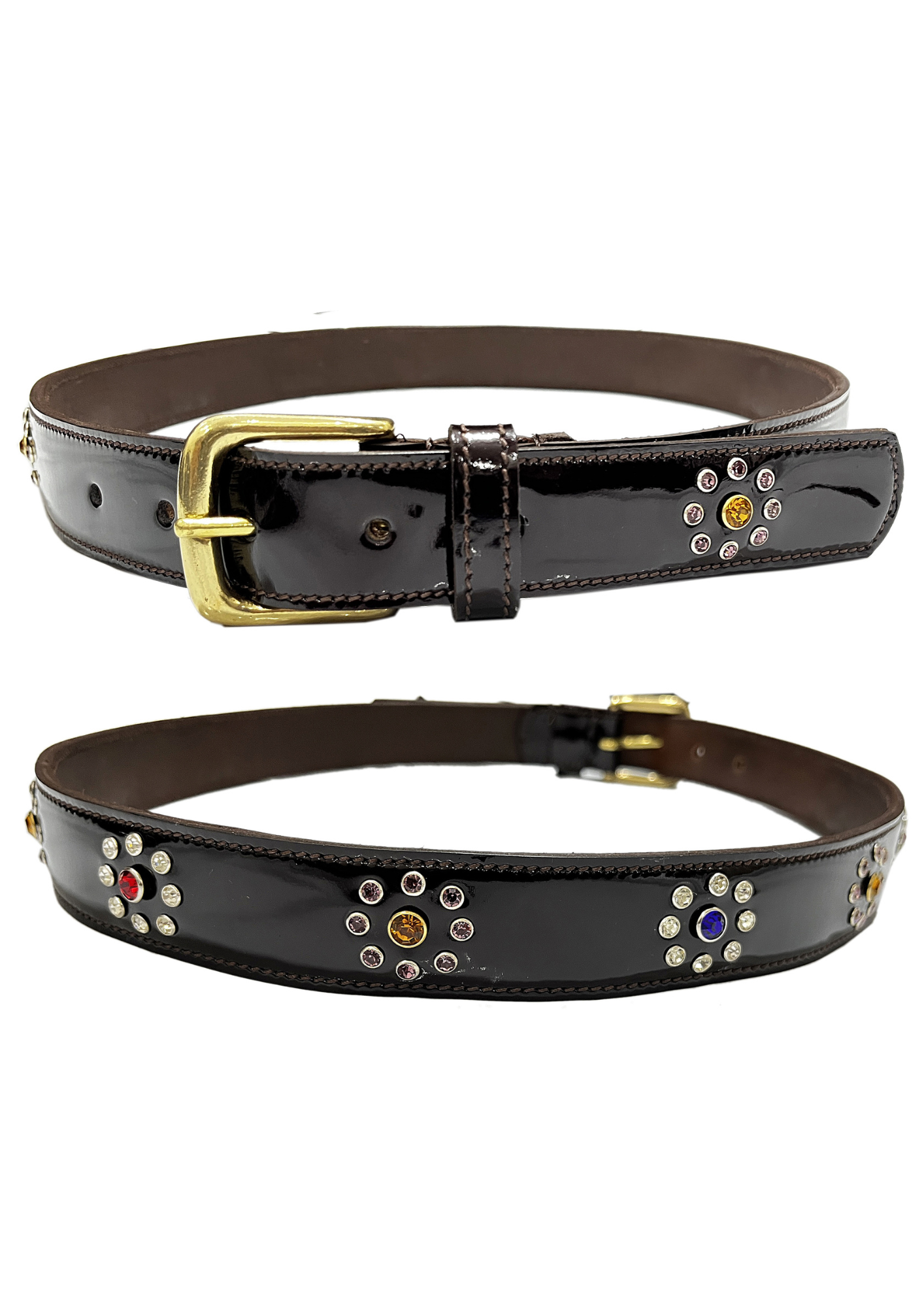 Embellished Patent Leather Belt