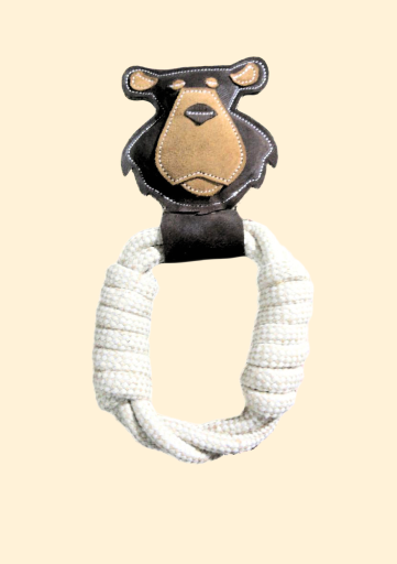 Bear Head Rope Dog Toy