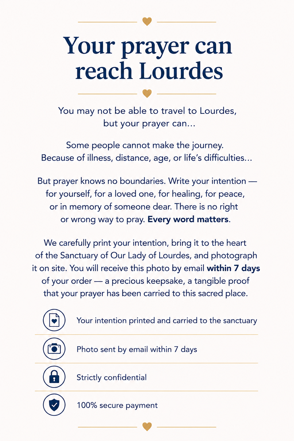 My prayer at Lourdes
