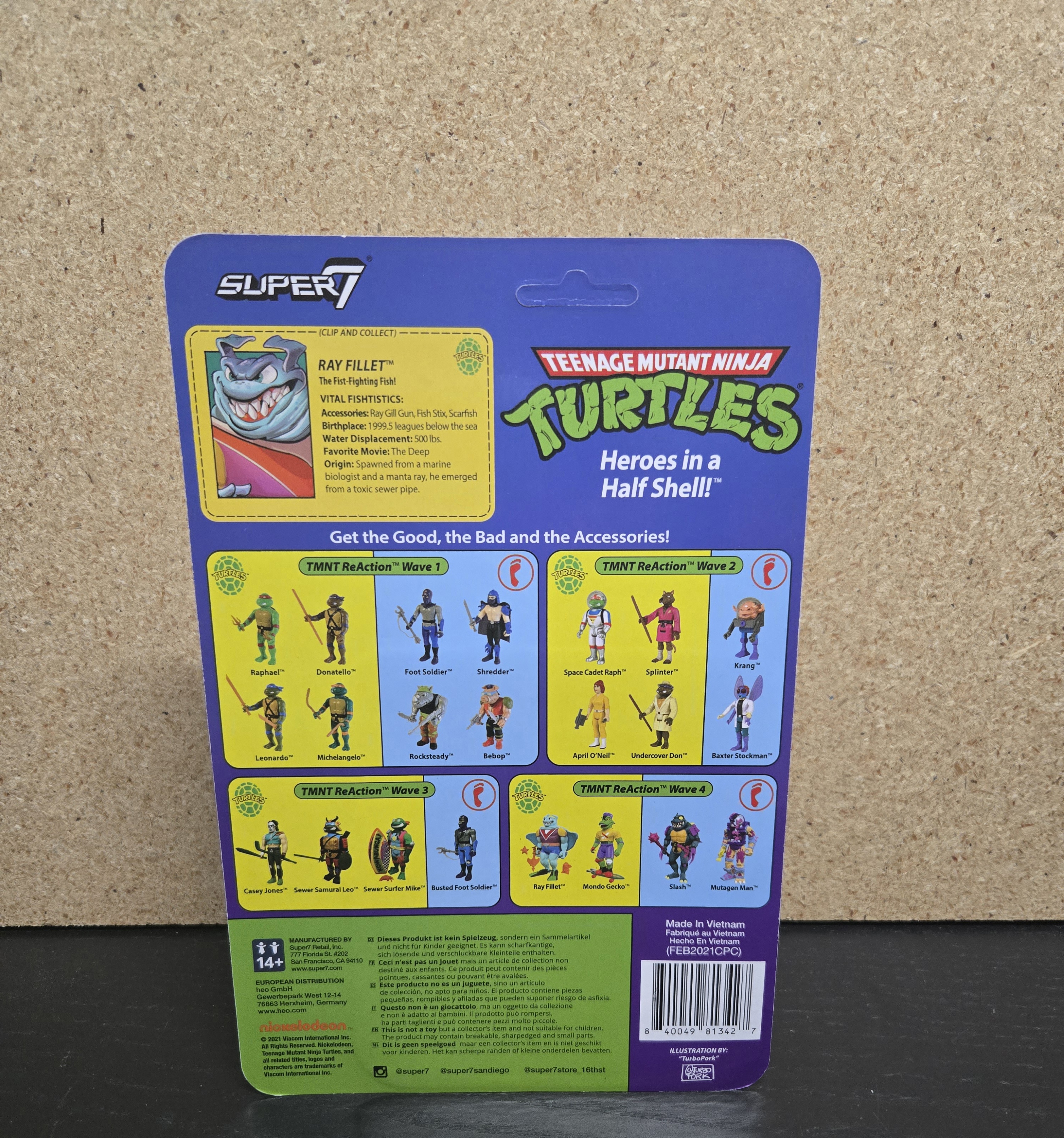 Super7 Reaction TMNT Ray Fillet Action Figure