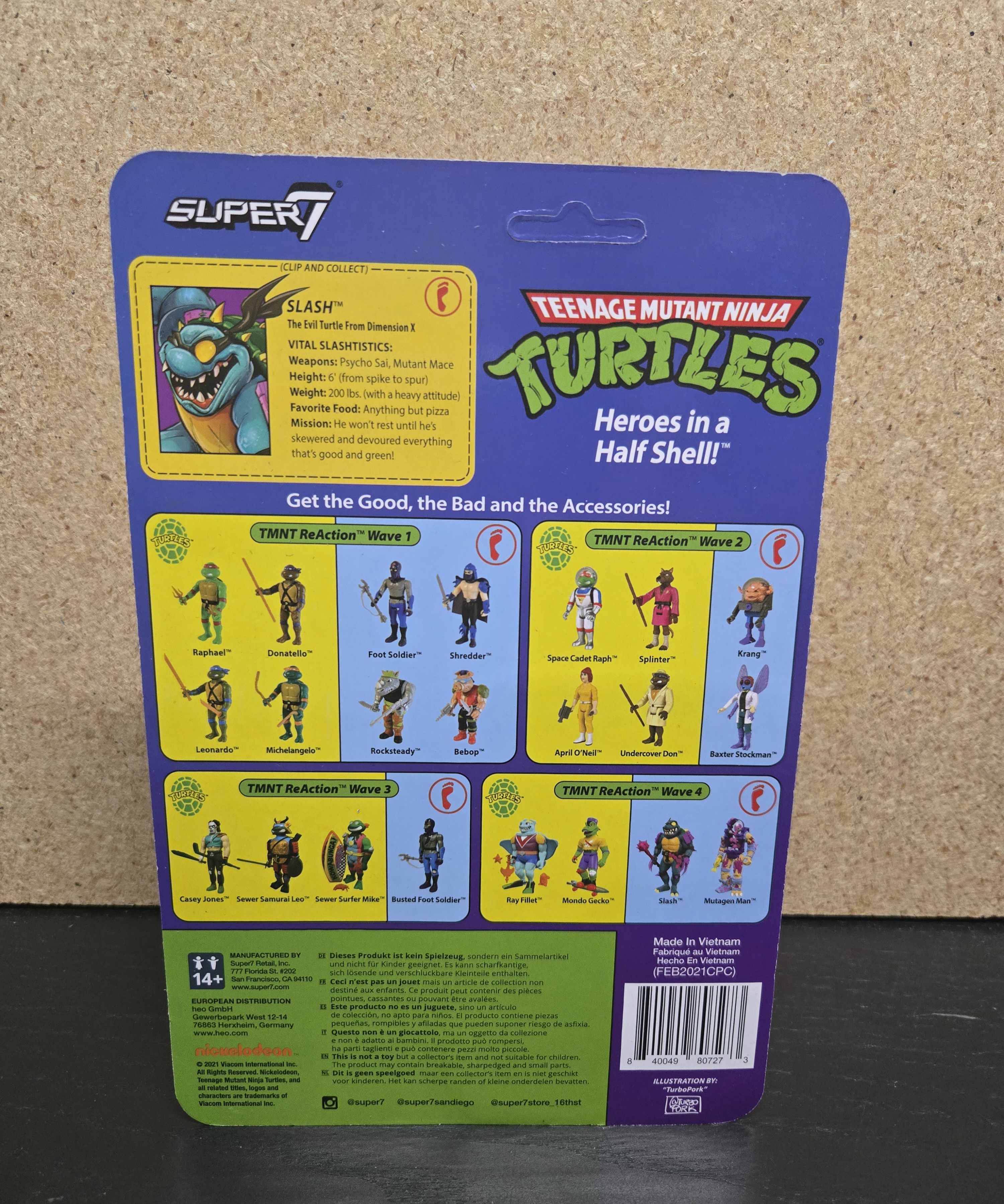 Super7 Reaction tmnt Slash Action Figure 3.75-inch 