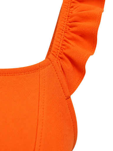 Orange Ruffle Swimsuit