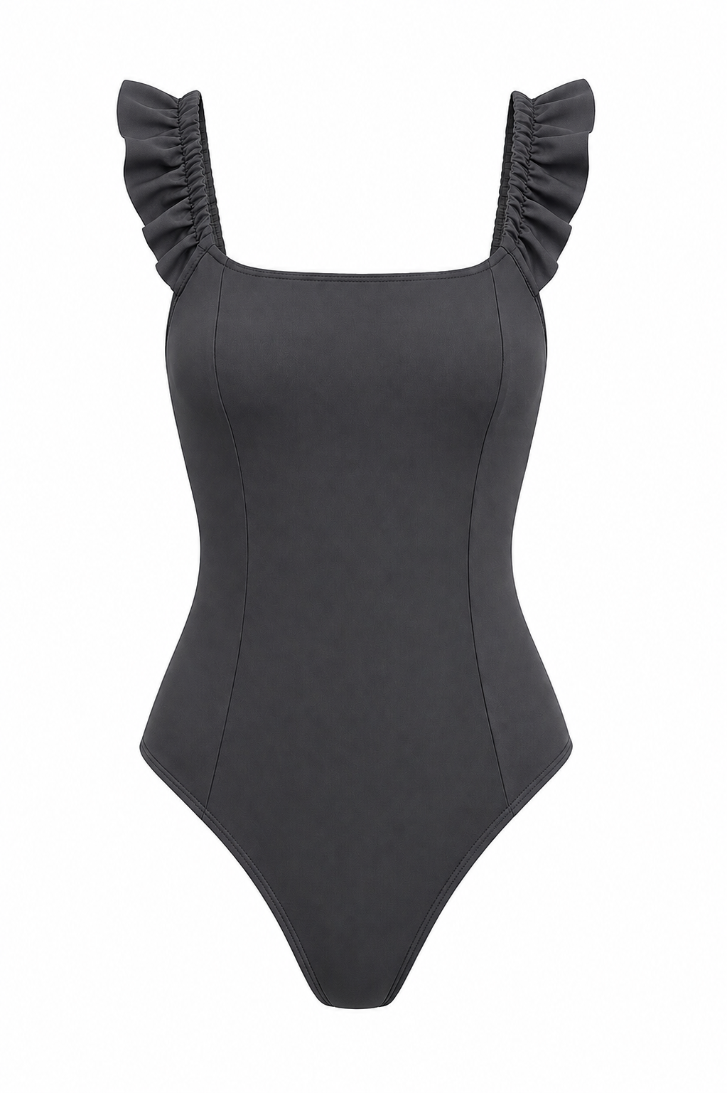 Black Ruffled Swimsuit