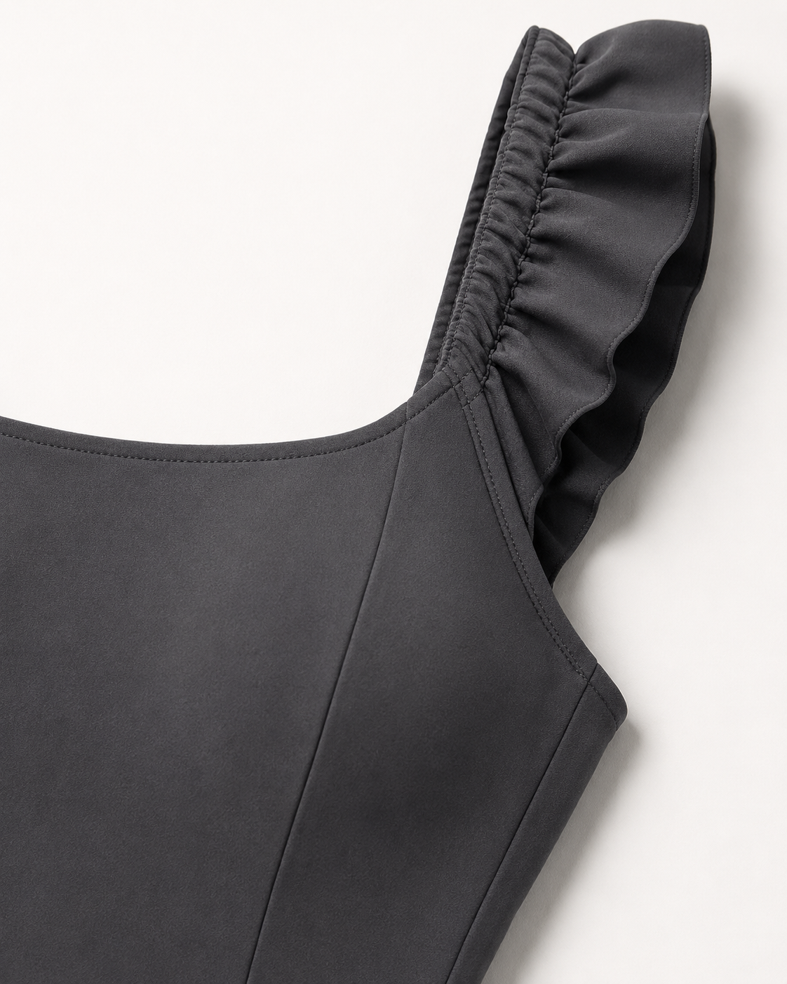 Black Ruffled Swimsuit