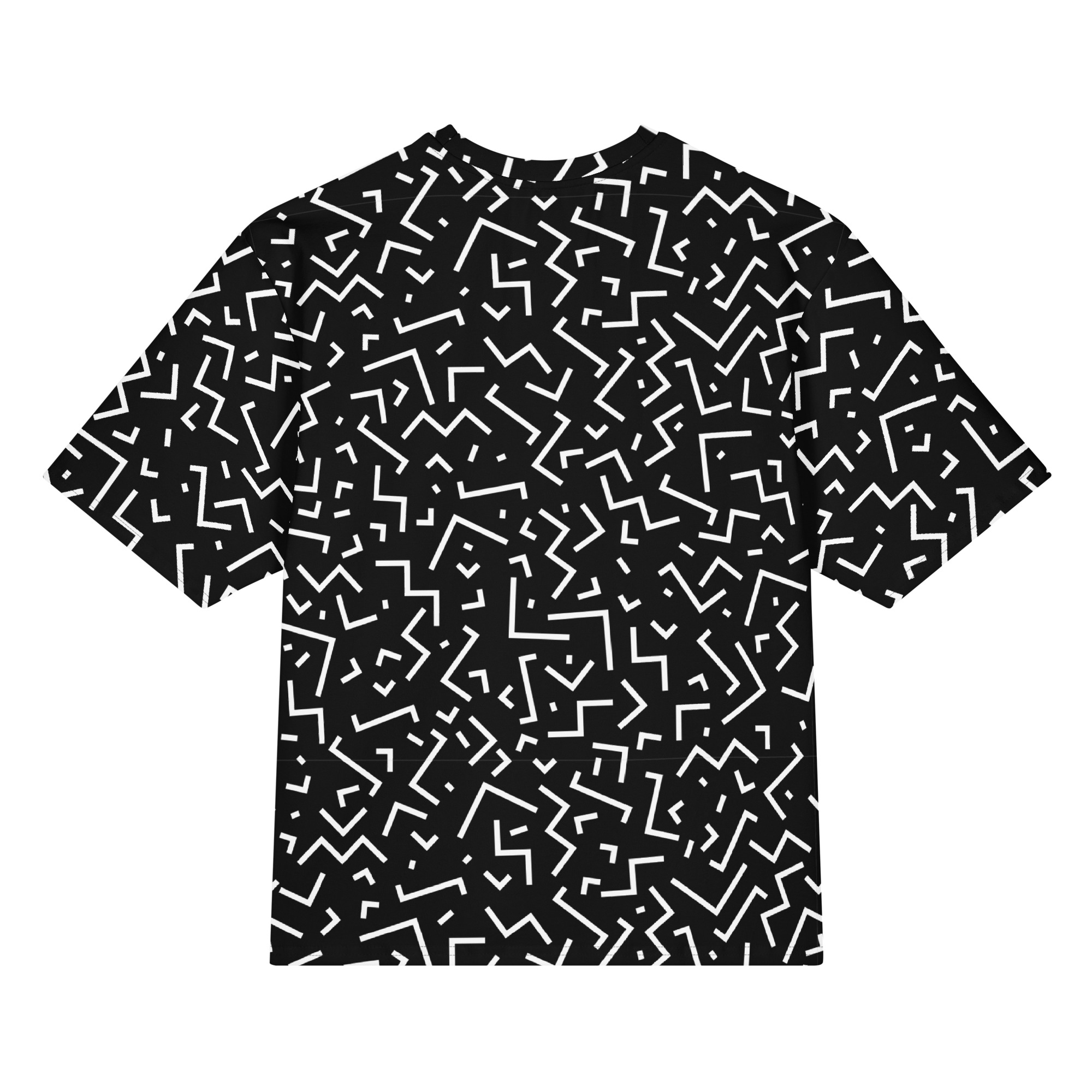 Modern Memphis Graphic Oversized Cotton T-Shirt