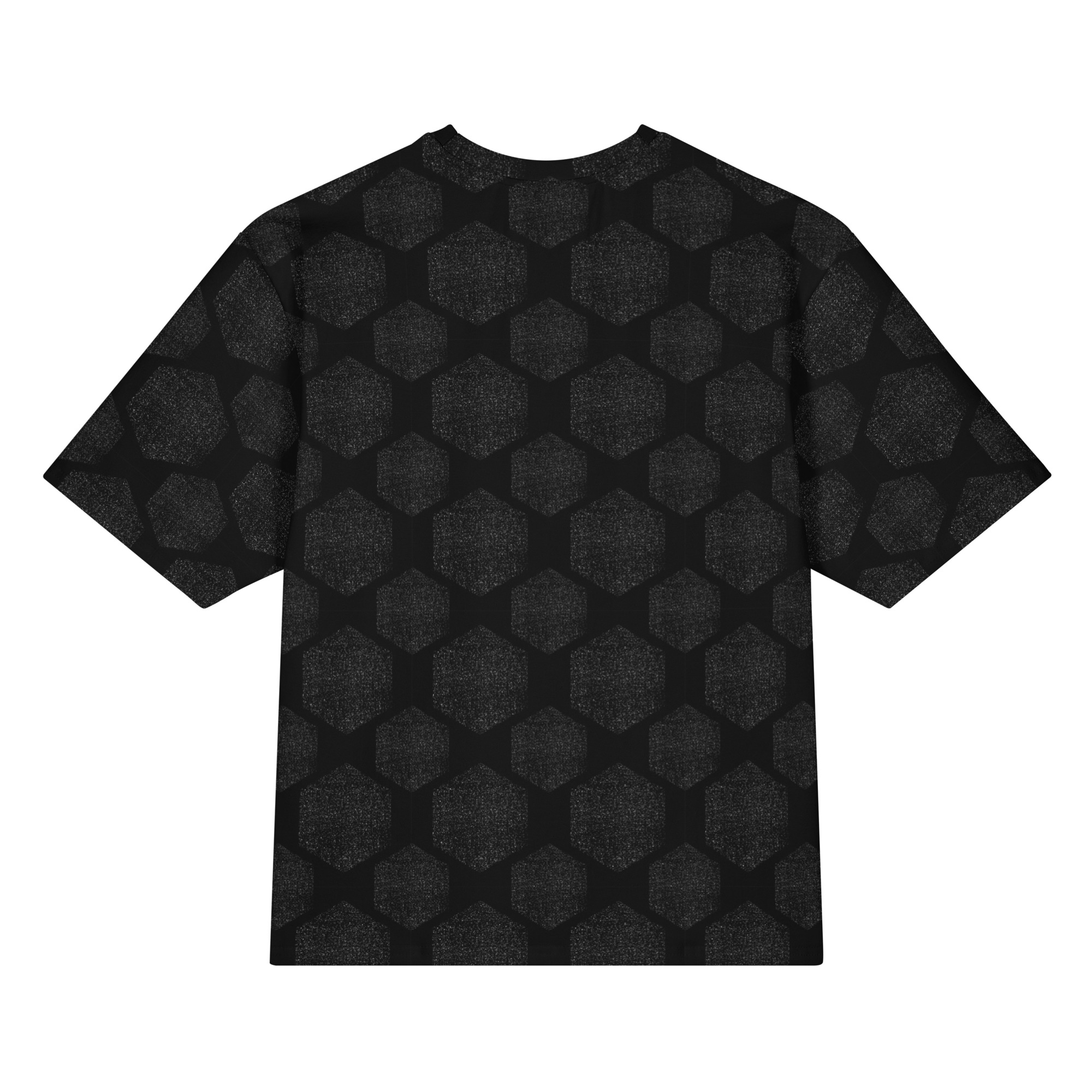 Retro Hexagons Honeycomb Oversized Cotton T-Shirt