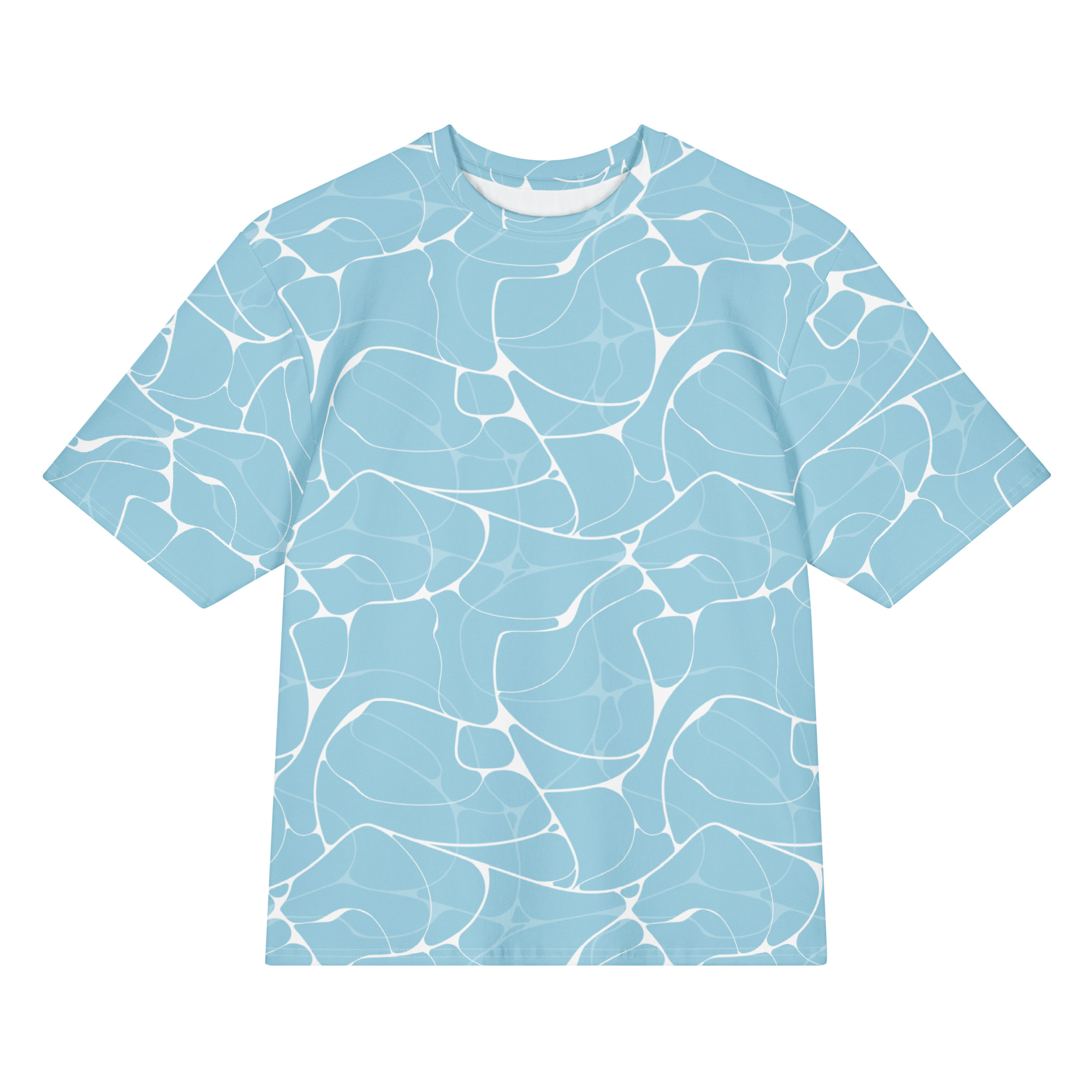 Casual Water Ripples Oversized Cotton T-Shirt