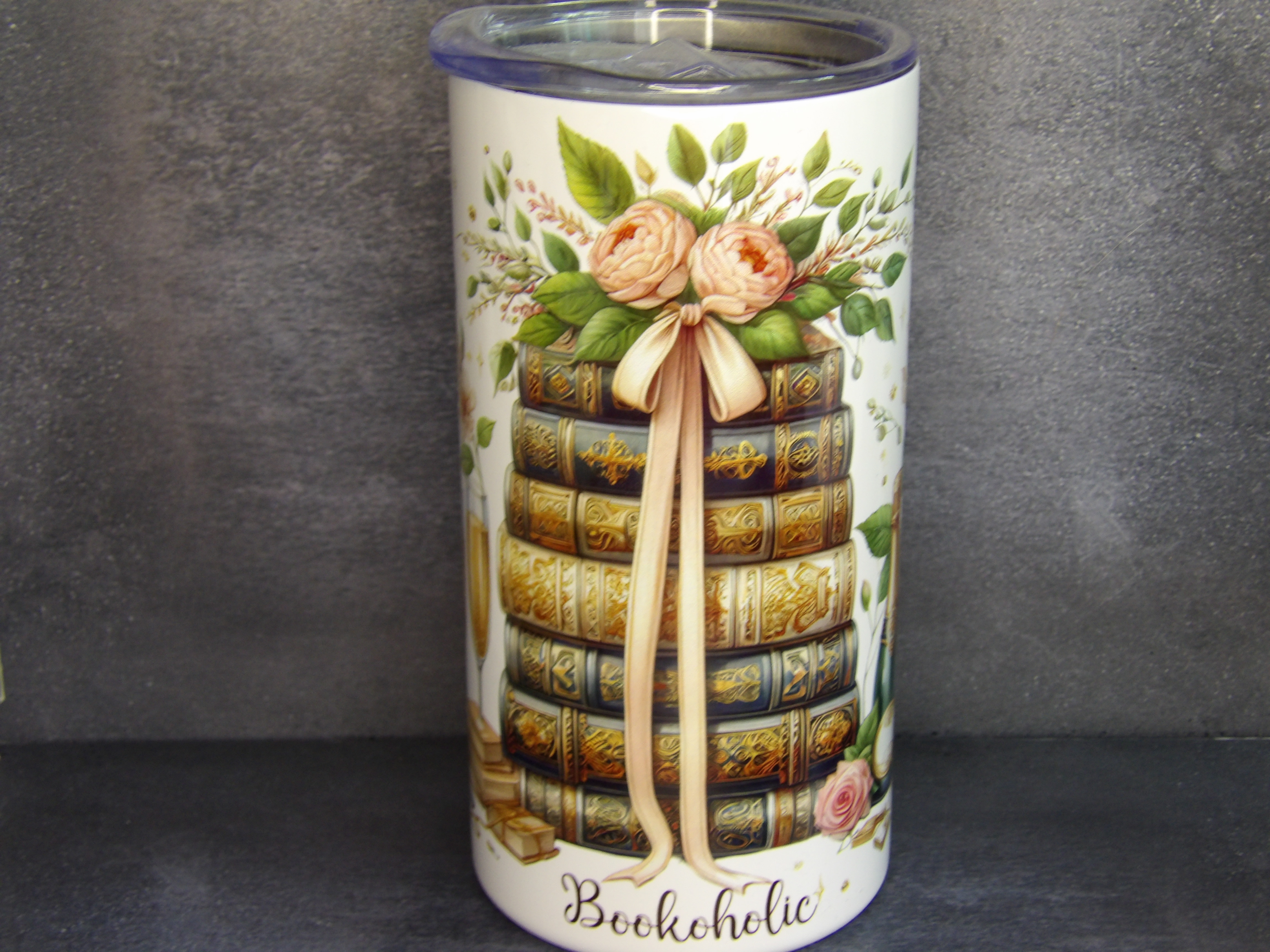 12oz Floral Book Stack Tumbler