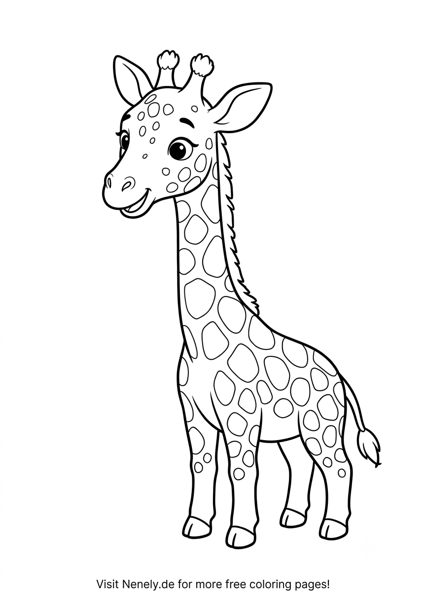 Cute Giraffe Coloring Page