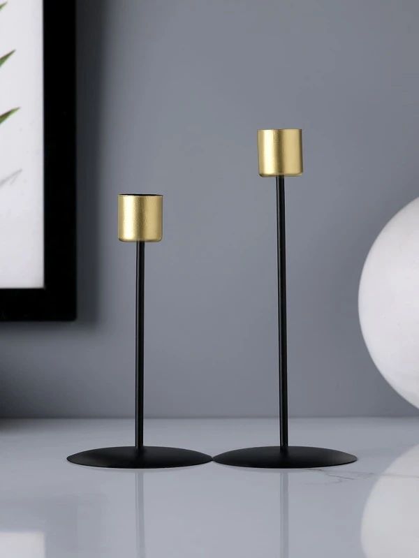 Modern Gold Candle Holder Set