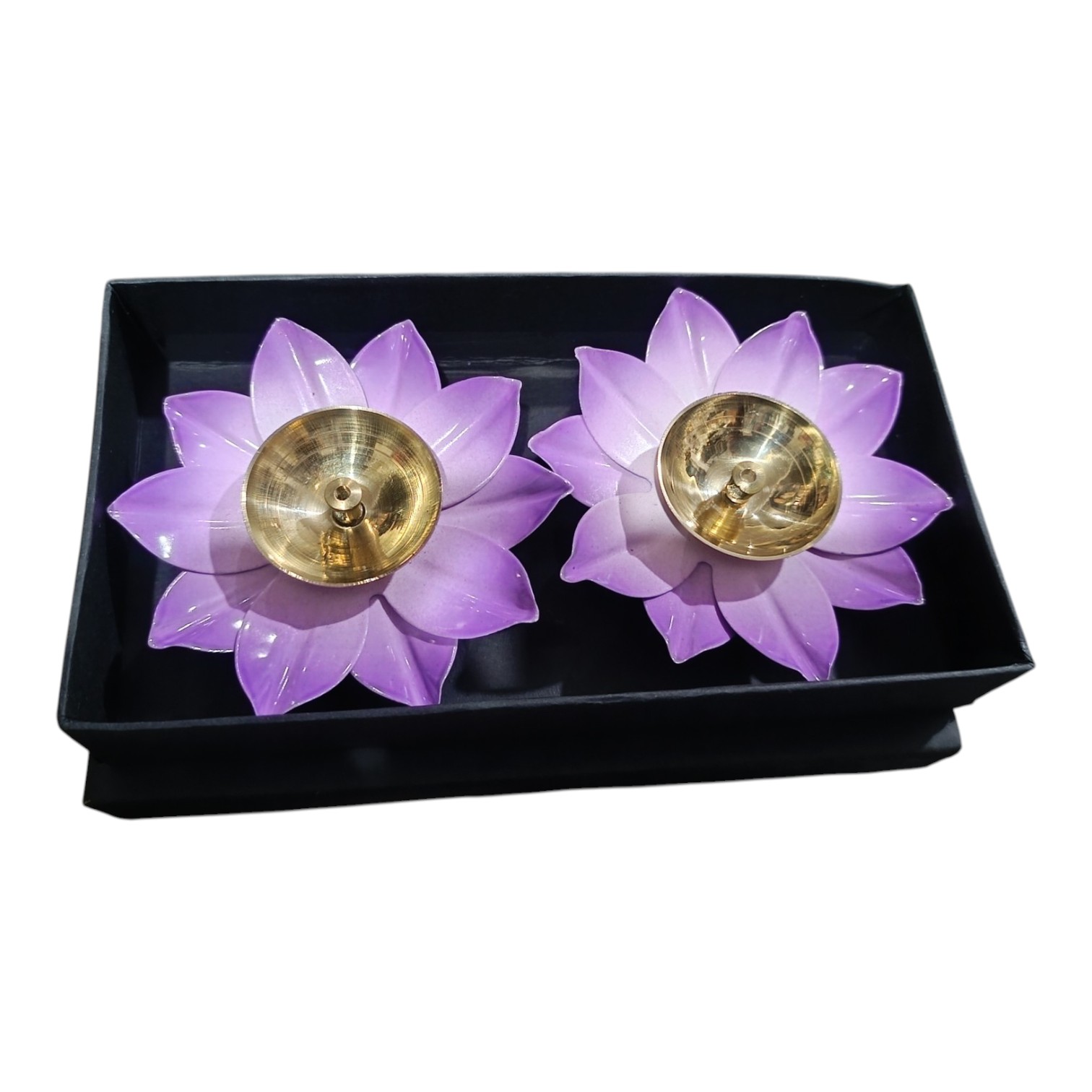 Lotus Flower Brass Candle Holders (Set of 2)