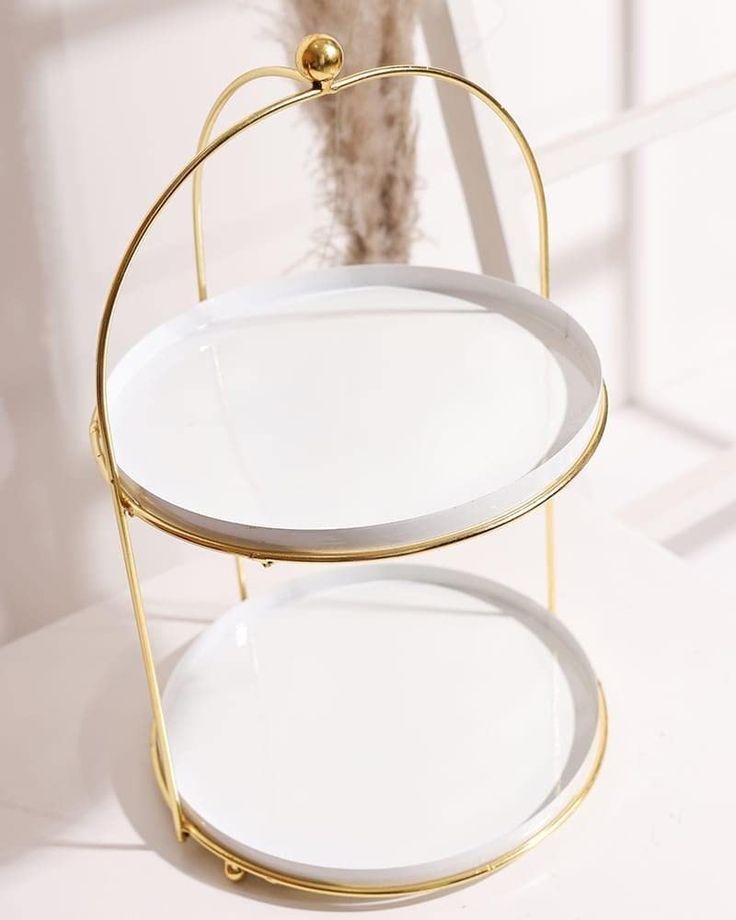 Two-Tier Gold Dessert Stand