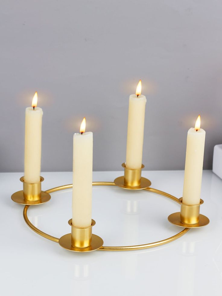 Gold Metal Candle Holder (4-Arm)