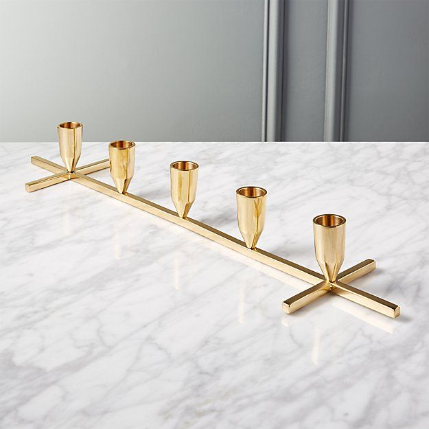 Gold Metal Candle Holder