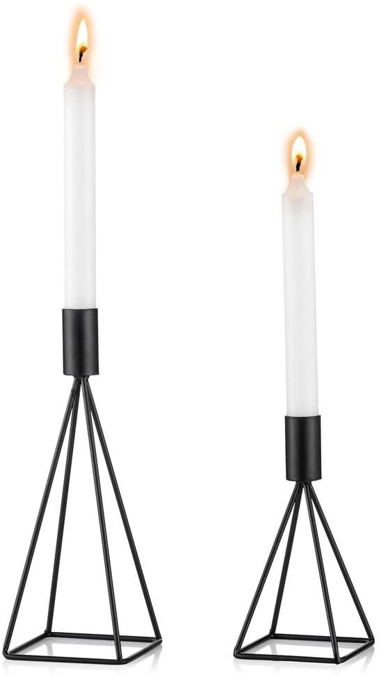 Geometric Metal Candle Holder Set