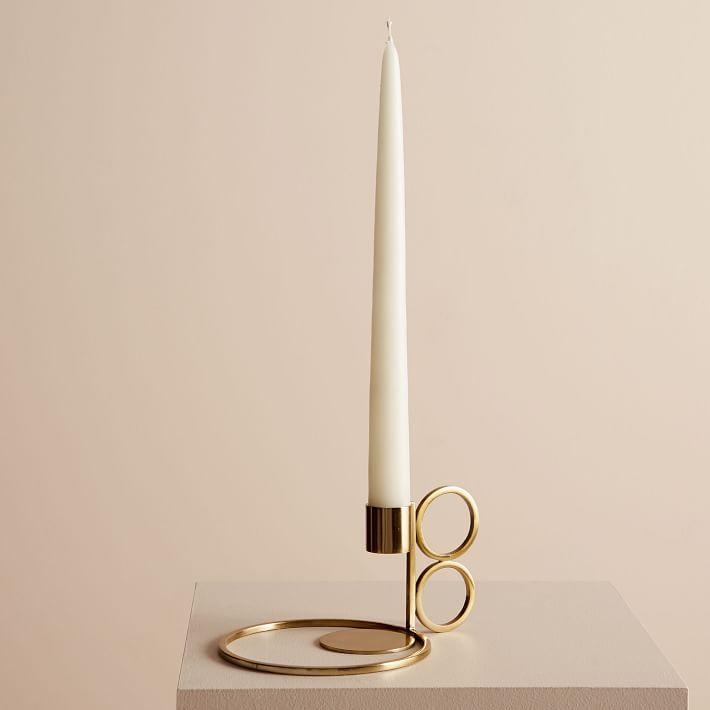 Modern Gold Taper Candle Holder