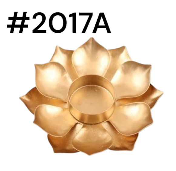 Lotus Brass  Finish Candle Holder