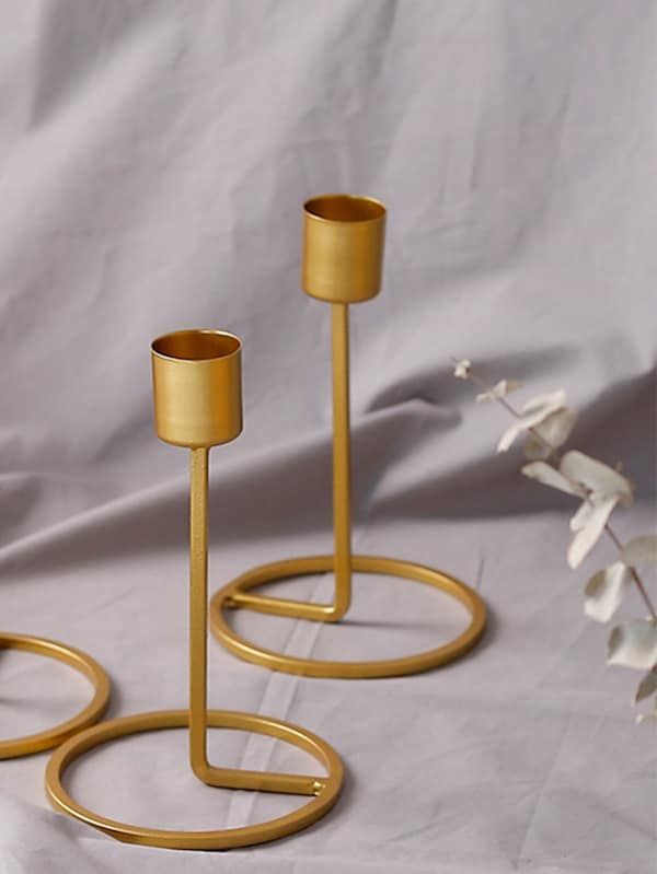 Modern Gold Candle Holder per pcs