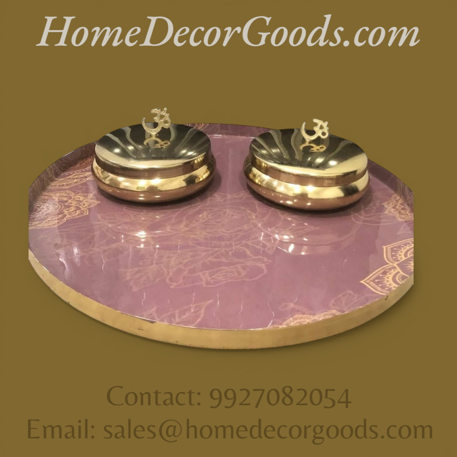 Designer Brass Tray Set