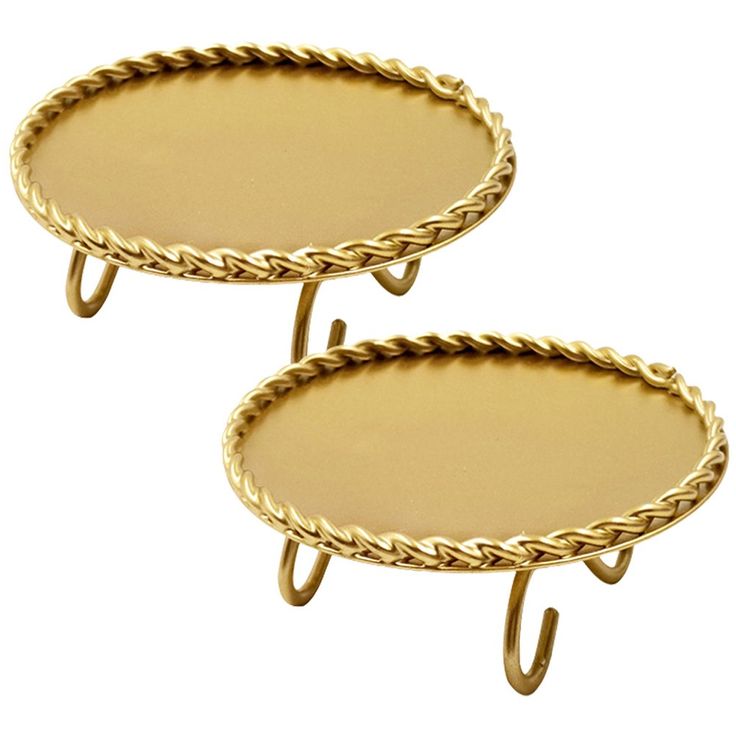 Gold Decorative Plate Stand Set