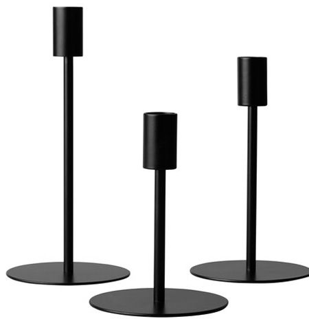 Minimalist Black Metal Candle Holder Set