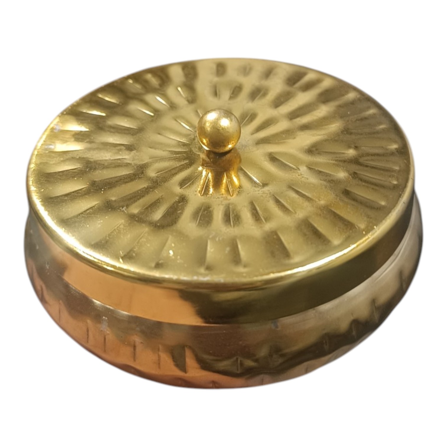 Handcrafted Brass Finish Metal Jar