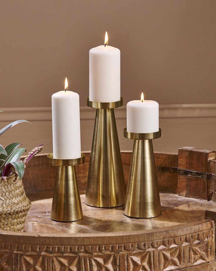 Brass Candle Holder Set