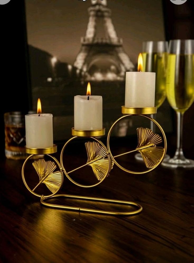 Elegant Gold Candle Holder