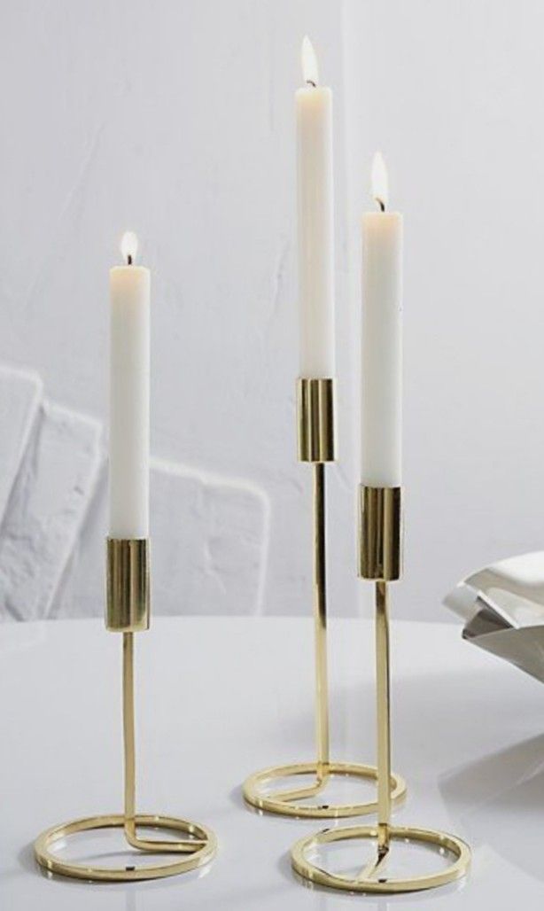 Gold Candle Holder Set