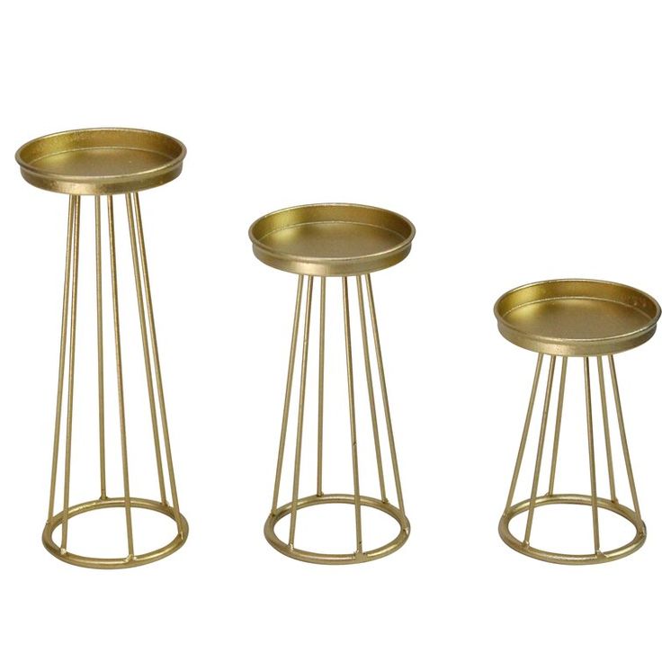 Gold Metal Plant Stand Set
