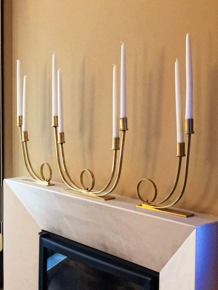 Modern Brass Candle Holder