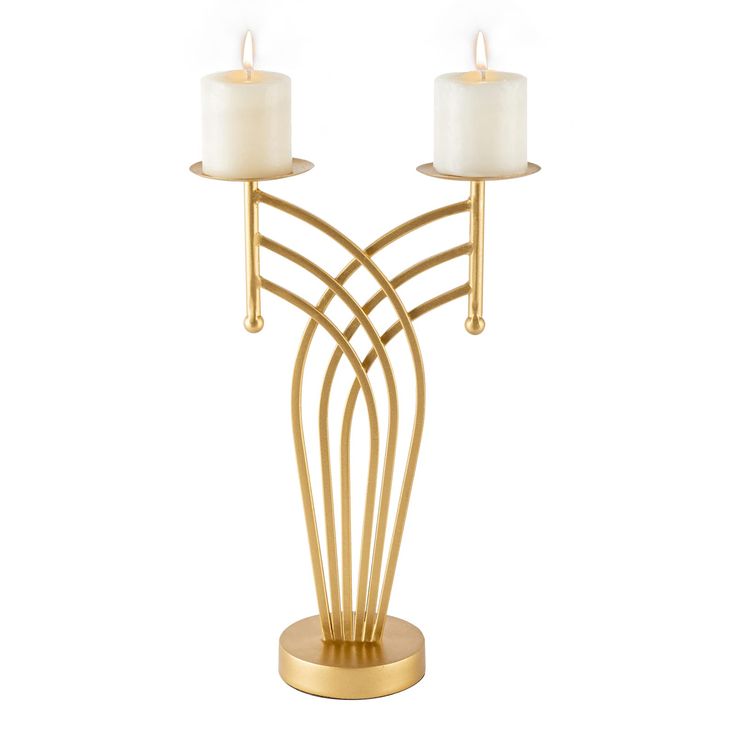 Gold Metal Candle Holder