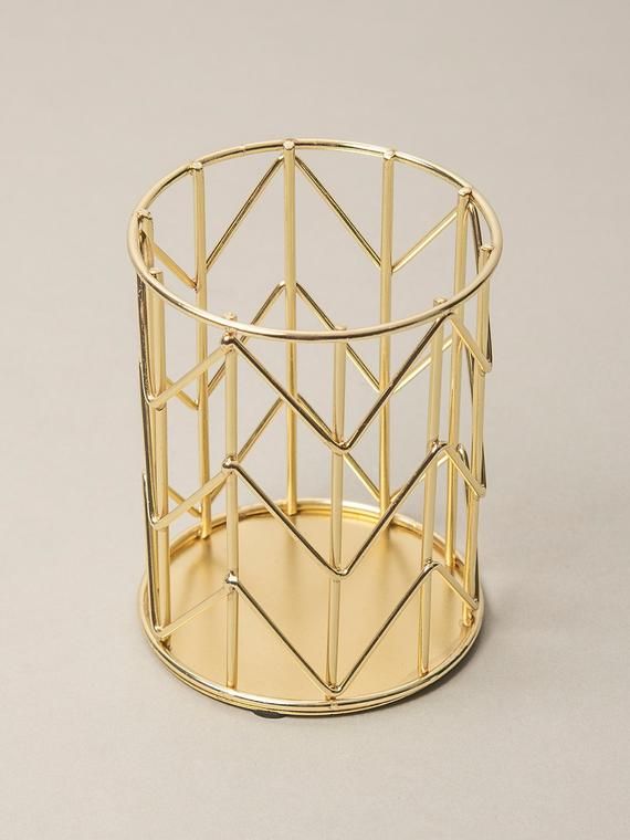 Gold Metal Pen Holder