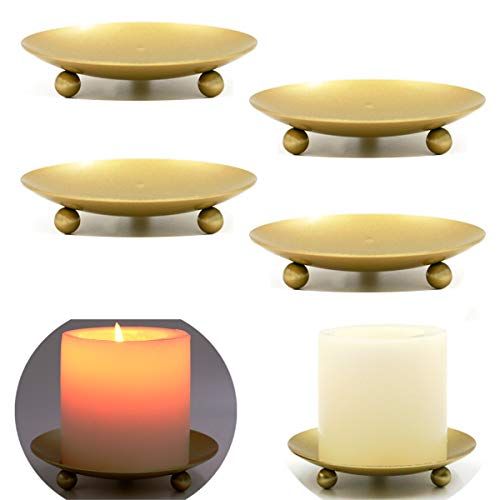 Gold Metal Candle Holders Set
