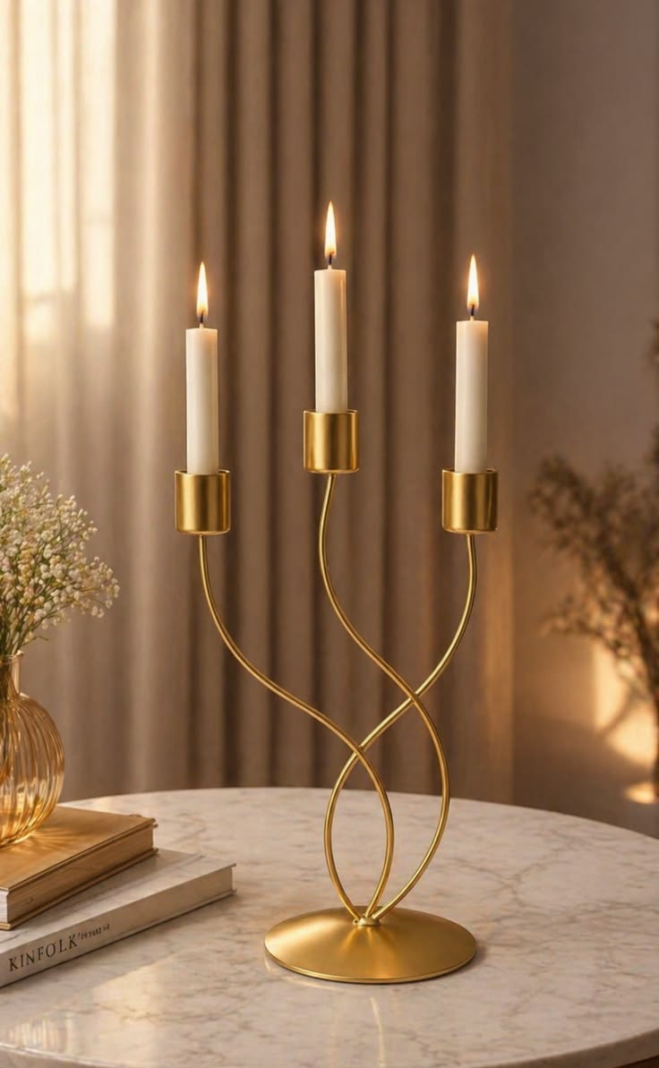 Elegant Gold Candle Holder