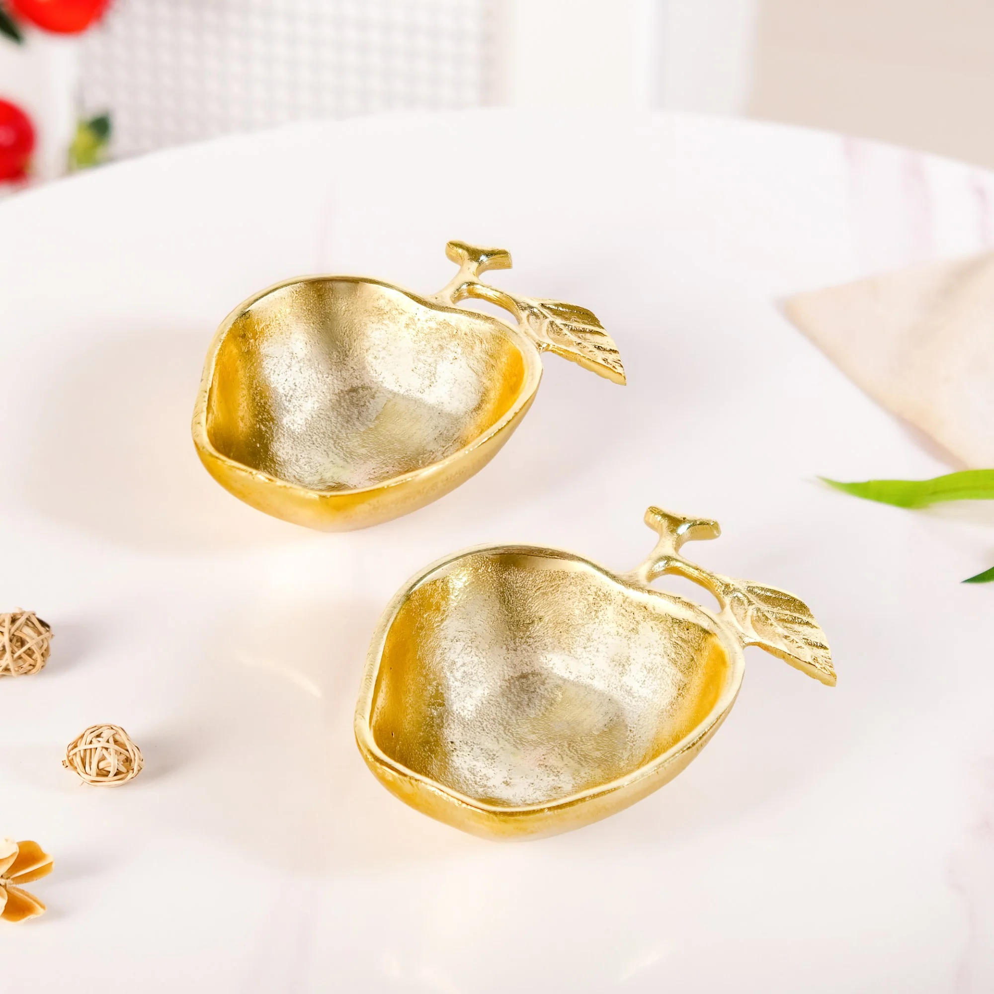 Golden Apple Decorative Bowl