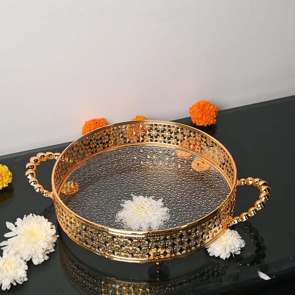 Gold Decorative Serving Tray