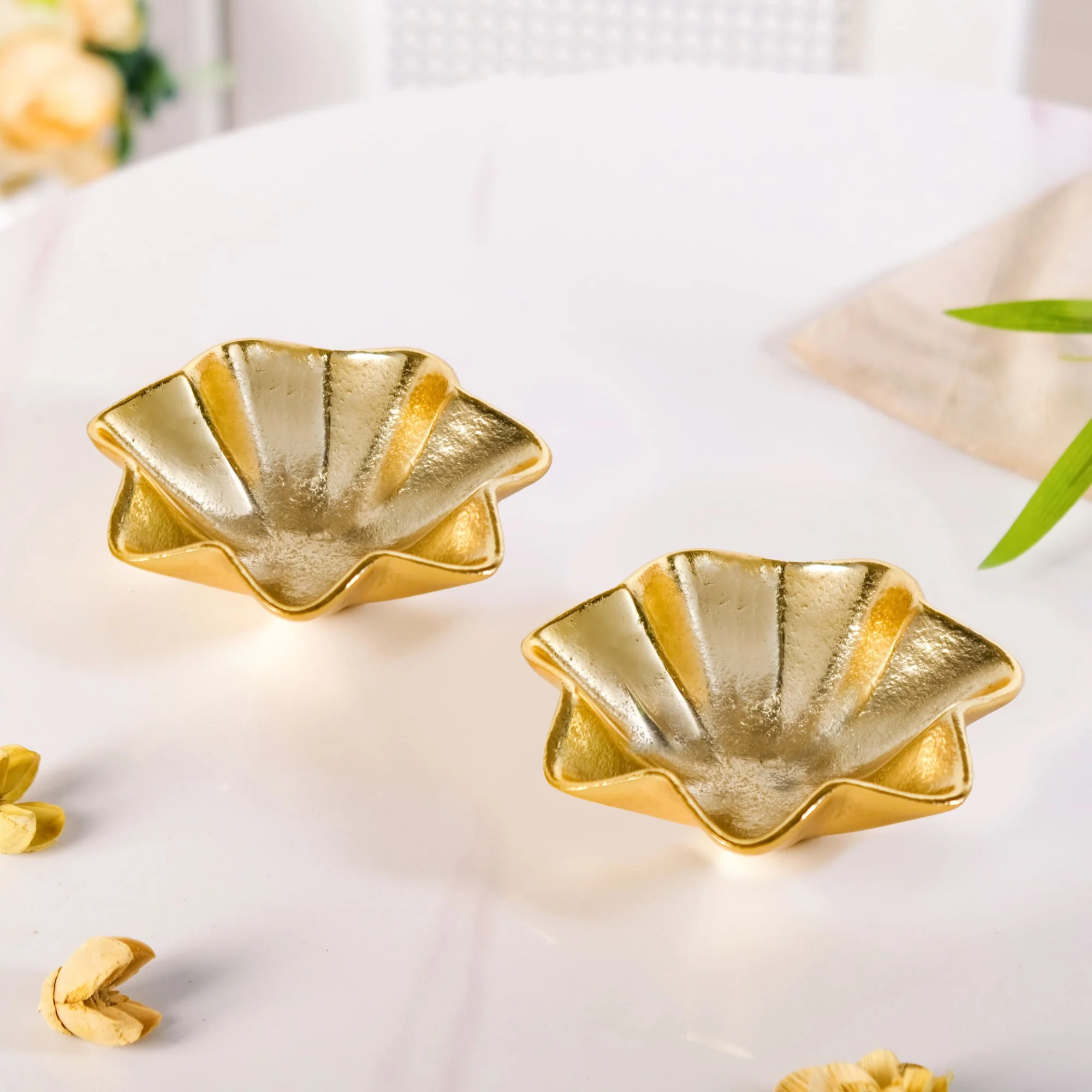 Gold Finish Flower Bowl