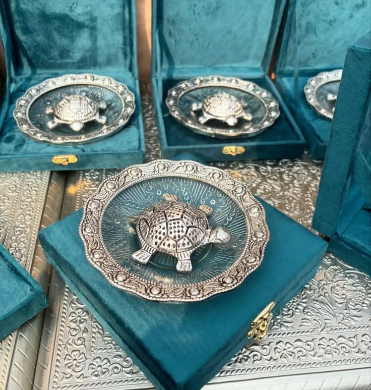 Silver Tortoise Plate Set