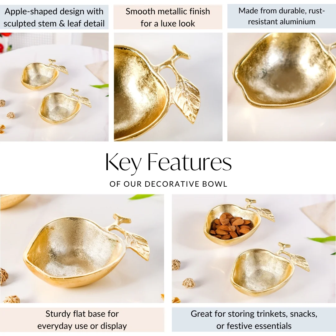 Golden Apple Decorative Bowl