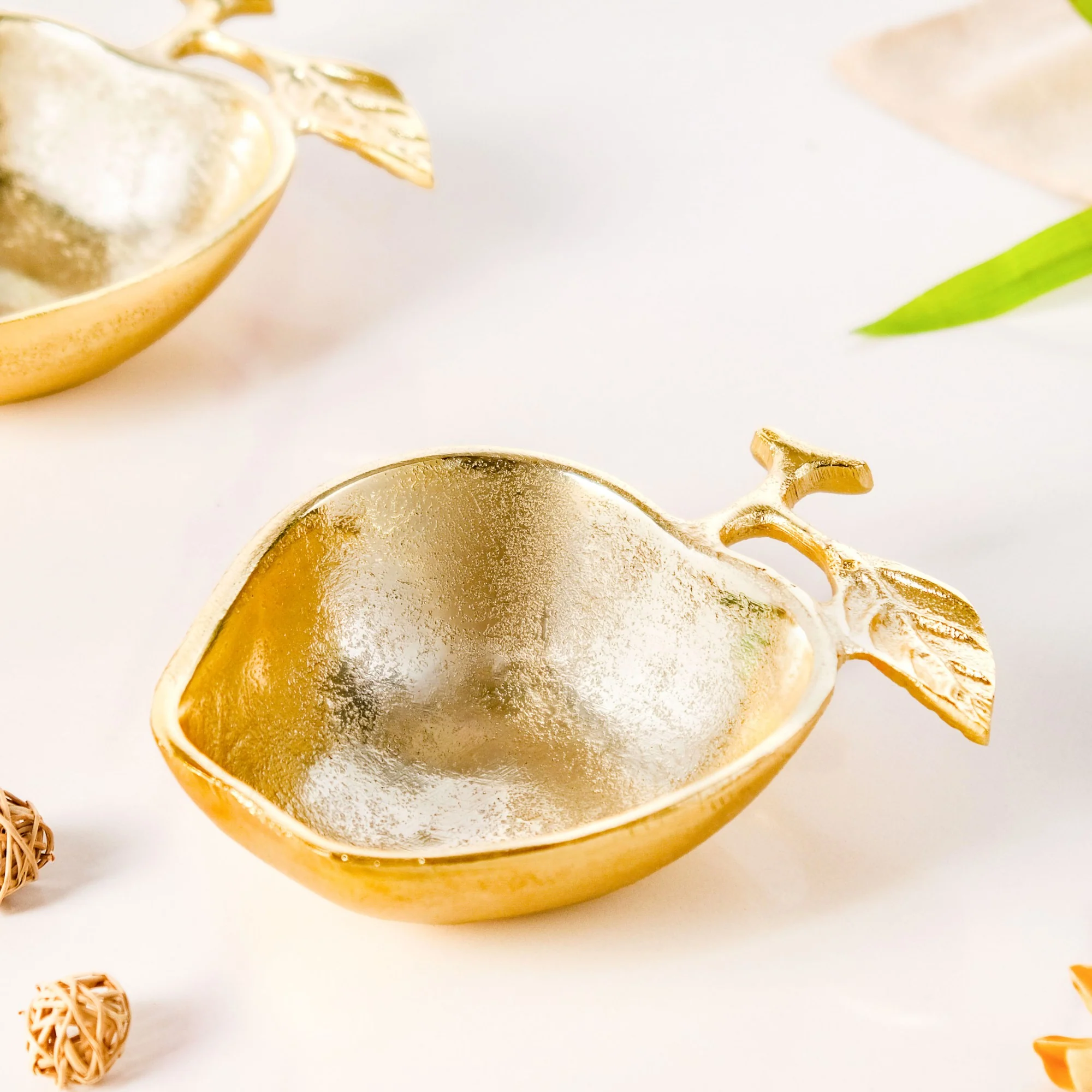 Golden Apple Decorative Bowl