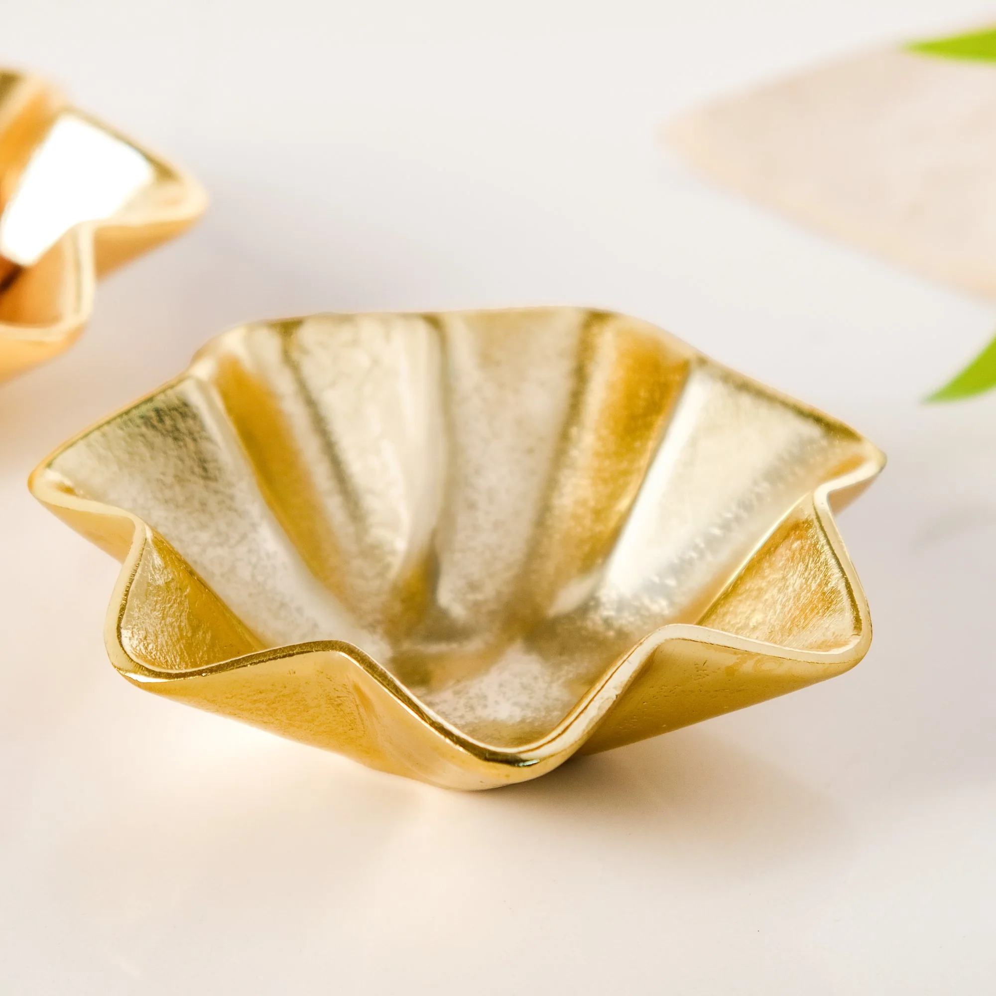 Gold Finish Flower Bowl