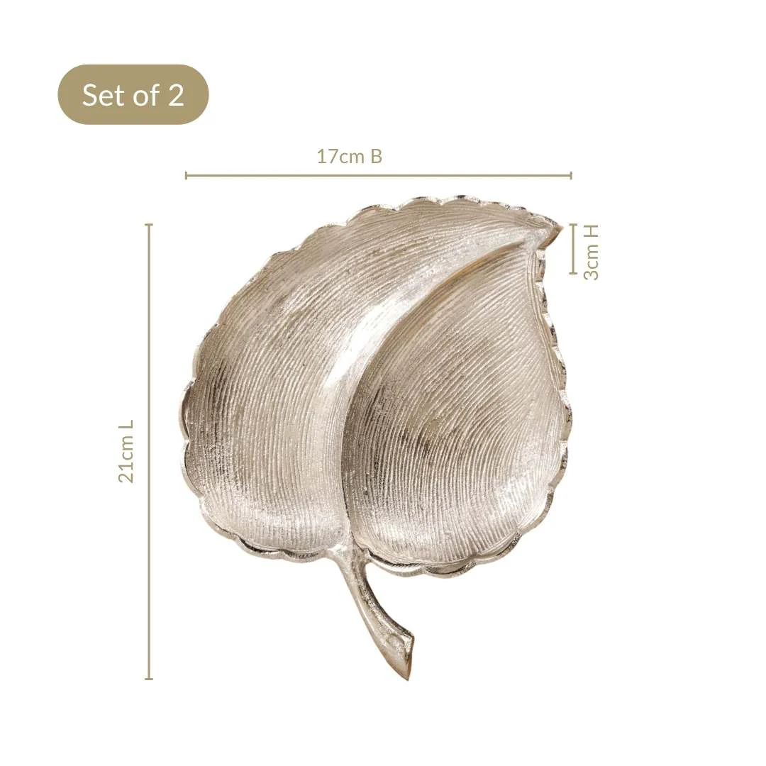 Silver Leaf Decorative Tray (Set of 2)