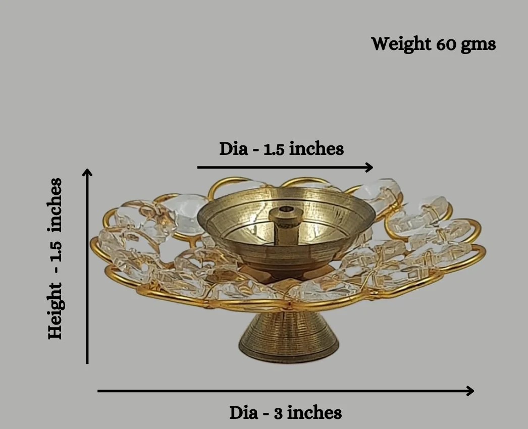 Crystal Brass Pooja Diya